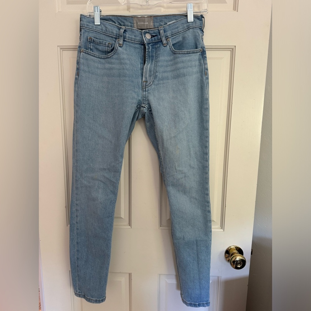 Everlane mid rise ankle jeans in light blue wash